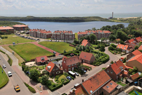 De omgeving van de camping gezien vanuit de vuurtoren